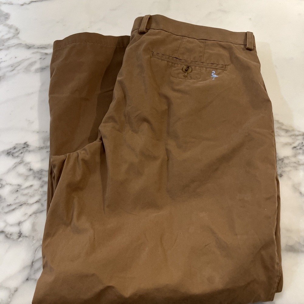Taylor Byrd Collection 40x30 Cotton Beige Flex Waist Flat Front Pants Men's